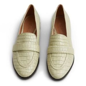 *Worn ONCE* Schutz Romina Green/Mint Crocodile Embossed Loafers
